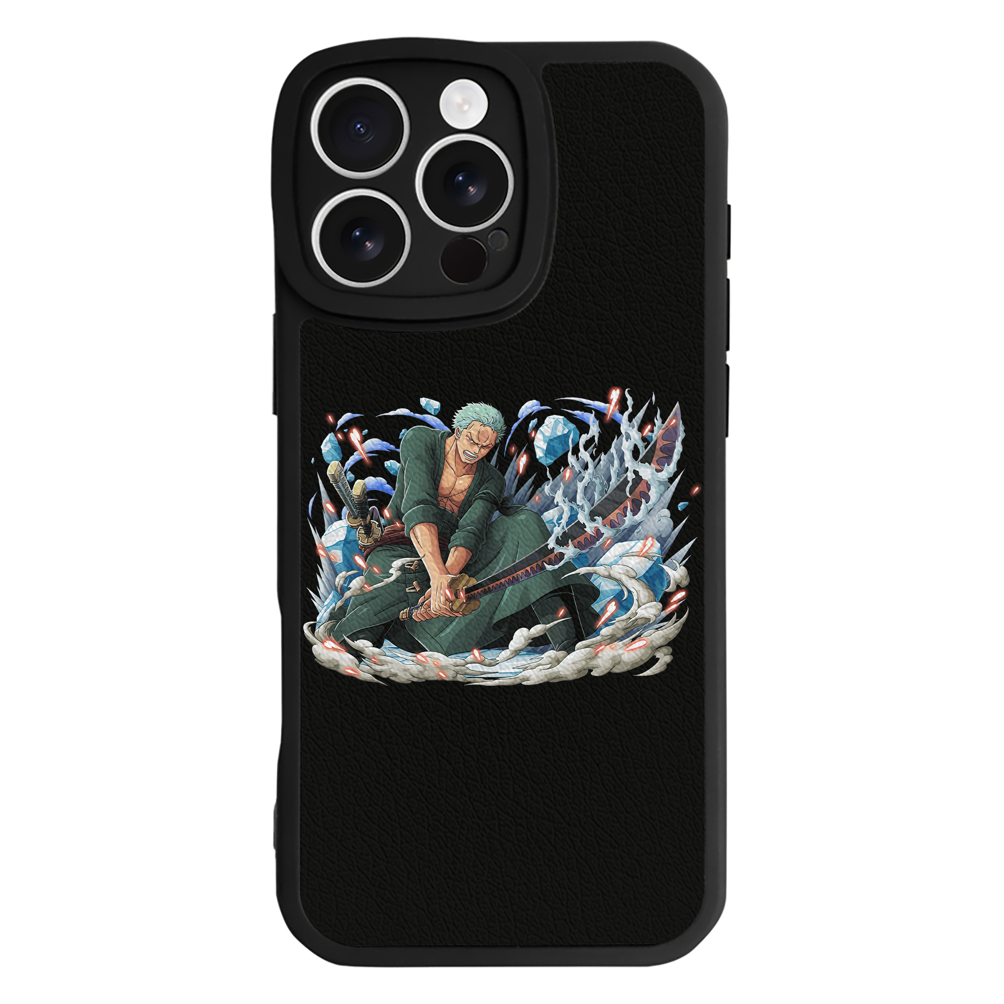 （画像用） ワンピース ロロノア・ゾロ ONE PIECE Roronoa Zoro 【iPhone 16シリーズ対応】シリコンスマホケース（レザー調） 材質：シリコン